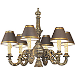 C173-WCH 15 By Artdemexico - Wood Lighting Collection Collection Premium Gold Reale Finish Carved Wood Chandelier